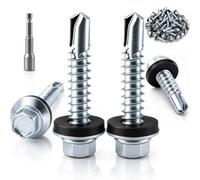 XRXYMQ 60 Pièces Vis Autoforeuses Métal 5,5 x 25 mm Vis Bac Acier Joint | Vis autoperceuse pour metal, vis etanche avec joint, fixation bac acier, toiture, tôle, carport et clôture