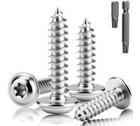 XRXYMQ 80 pièces Vis Autoforeuse Metal M5 x 18 mm Vis Bois Inox A2 V2A Screw Tete Plate Entièrement Filetées avec Pointe pour Tournevis Ronde pour L'assemblage de Meubles Bricolage