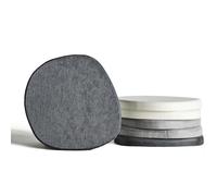 XRzitky Lot de 6 sous-verres en diatomite absorbants en pierre à séchage instantané pour boissons, vin, café, tasses modernes et uniques en terre de diatomée pour table basse, bureau, gris et blanc