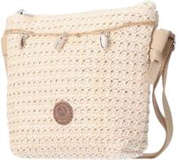 XS Femme Sac en raphia " petit sac à bandoulière env. 18 x 15 cm " pochette estivale " sac à main avec petits coquillages