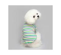 (XS,green edge)Pet clothing Pure cotton rainbow sweater is suitable for small and medium cats and dogs