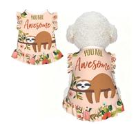 XS Pet T-shirt sans manches avec inscription « You Are Awesome Sloth »