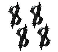 Xsayjia 4pcs Matériel d'éclairage de scène Crochets de Fixation, Boucle à double anneau Truss Faisceau de tubes MINI 360-QRSWIVEL disponible Truss 48-51MM Heavy Duty Charge Max 100KG(Noir)