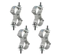 Xsayjia 4pcs Matériel d'éclairage de scène Crochets Fixation, Boucle à double anneau Truss Faisceau tubes MINI 360-QRSWIVEL disponible 48-51MM Heavy Duty Charge Max 100KG(Argent) Taille unique