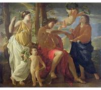 XSBPDPII Peinture à l'huile sur toile Poster Impression sur toile Image de l'inspiration du poète par Nicolas Poussin Poster mural rétro pour décoration murale 60 x 90 cm