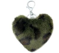 Xsclpomddy Léopard Cœur Pom Pom Porte-clés Sacs Sacs à Dos Accessoires Charm Porte-clés Voiture