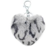 Xsclpomddy Léopard Cœur Pom Pom Porte-clés Sacs Sacs à Dos Accessoires Charm Porte-clés Voiture