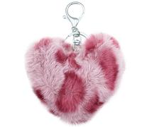 Xsclpomddy Léopard Cœur Pom Pom Porte-clés Sacs Sacs à Dos Accessoires Charm Porte-clés Voiture
