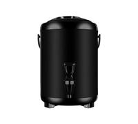 XSDAJSD Chauffe-Eau, Distributeur de Boissons Isotherme en Acier Inoxydable à Double paroi Mate pour café, thé, Lait, Soupe, fête de Famille, Buffet (Noir, 10 L)