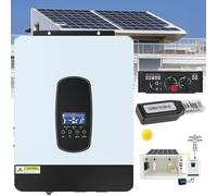 XSDAJSD Contrôleur de Charge Solaire PWM 60 A/80 A, entrée 12/24 V CC - Sortie 220 V, onduleur Hybride Multifonction 1 800 W 12 V/3 000 W 24 V/3 800 W 24 V, Mode Secteur/Mode Solaire, 24 V - 3,8 KW