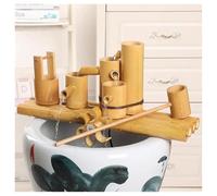 XSDAJSD Fontaine d'eau Feng Shui en Bambou, Jet d'eau décoratif de Jardin Japonais avec Pompe, Roue à Eau Zen pour intérieur et extérieur, Jardin ou pelouse.