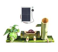 XSDAJSD Fontaine Solaire en Bambou, Bec verseur décoratif de Jardin Japonais avec Pompe et Panneau Solaire, décoration Zen et Feng Shui pour Jardin extérieur, terrasse, intérieur/extérieur, 50 cm