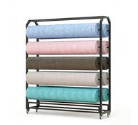 XSDAJSD Support de Rangement Robuste pour Rouleaux de Tissu Grand Format, Organisateur de Papier Vinyle réglable avec 10 tiges, Porte-Rouleau Mobile pour Film pour vitres en Cuir, 63 Pouces (Noir)