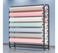 XSDAJSD Support de Rangement Robuste pour Rouleaux de Tissu, Grand Format, réglable, pour Papier Vinyle, avec Porte-Rouleaux Mobile à 14 tiges pour Films pour Cuir/fenêtres (Noir 63 po/160 cm)