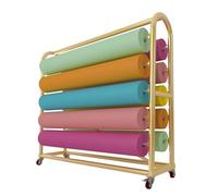 XSDAJSD Support de Rangement Textile Robuste avec Barres réglables pour Vinyle et Papier Peint, Grand Organisateur de Rouleaux de Tissu, Support en Acier, Finition dorée (172x45x172cm/68x18x68in)