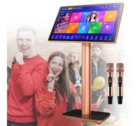 XSDAJSD Système de karaoké Professionnel 19,5 Pouces, écran Tactile capacitif avec Affichage des Paroles, Machine de karaoké avec Microphone sans Fil pour la Maison et Le Bar, Noir - 2 to