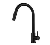 XSDSM Mitigeur Cuisine Douchette Extractible Deux Modes De Pulvérisation D'Eau Robinet Evier De Cuisine En Acier Inoxydable Trou Unique,Noir