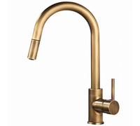 XSDSM Mitigeur Cuisine Douchette Extractible Rétro Robinet Evier avec Douchette Monomode Rotatif à 360° Poignée Unique Chaud et Froid, Bronze