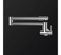 XSDSM Mitigeur Cuisine Évier Robinet Mural Acier Inoxydable 304 Robinets Cuisine Pliable Robinet Eau Froide Uniquement,Argent Chromé