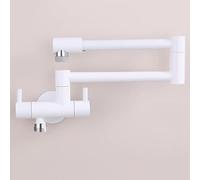 XSDSM Mitigeur De Cuisine Rabattable Robinet Eau Froide Uniquement Double Poignée,Blanc