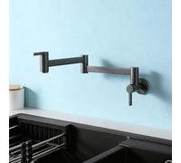 XSDSM Mitigeur Lavabo Mural Noir Robinet De Cuisine Pliable pour L'Injection D'Eau De Poêle À Trou Unique,Pistolet Gris