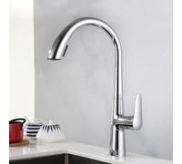 XSDSM Robinet Cuisine Mitigeur avec Douchette Extractible Double Mode De Pulvérisation D'Eau Robinet Cuisine Col De Cygne En Laiton Eau Chaude Et Froide,Chromé