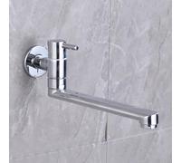 XSDSM Robinet Cuisine Mural Pivotant À 180° Mitigeur Monocommande Robinet Evier Monotrou En Laiton Chromé,30CM