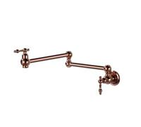 XSDSM Robinet Cuisine Mural Pliable Robinet De Remplissage Chaudière Avec Double Rocker Rotatif,Or Rose