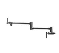 XSDSM Robinet Cuisine Mural Pliable Robinets D'Évier De Cuisine Mitigeur De Cuisine Inox Deux Poignées,Pistolet Gris