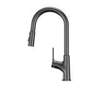 XSDSM Robinet Cuisine Robinet Extractible Rotatif À 360 ° Mitigeur De Cuisine En Laiton Eau Chaude Et Froide,Gris Pistolet