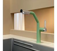 XSDSM Robinet De Cuisine avec Douchette Extractible Rotation À 360 ° Robinet Evier En Laiton Eau Chaude Et Froide,Vert