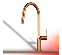 XSDSM Robinet De Cuisine Extractible Pivotant À 360 ° Double Mode Mitigeur De Cuisine À Levier Unique Robinet Evier En Laiton,Or Rose