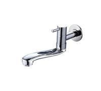 XSDSM Robinet Eau Froide Mural Cuisine Rotation à 180° Robinet D'Évier de Cuisine à Poignée Unique en Cuivre G1/2,Chrome,16 CM