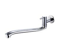 XSDSM Robinet Eau Froide Mural Cuisine Rotation à 180° Robinet D'Évier de Cuisine à Poignée Unique en Cuivre G1/2,Chrome,35 CM