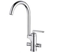 XSDSM Robinet Evier Mitigeur Cuisine Évier Robinet Mural Avec Connecteur De Lave-Vaisselle,Argent