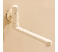 XSDSM Robinet Évier Mural Eau Froide Uniquement Orientable À 180° Robinet Mitigeur Monotrou pour Cuisine Et Balcon,Blanc Laiteux