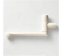 XSDSM Robinet Évier Mural Laiton Robinet Eau Froide Uniquement Orientable À 180° 1 Trou pour Cuisine Ou Balcon,Blanc Laiteux