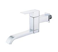 XSDSM Robinet Évier Mural Pivotant À 180 ° Robinet Eau Froide Uniquement Mitigeur Cuisine Carré En Laiton,Chromé