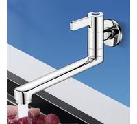 XSDSM Robinet Évier Mural Robinet Eau Froide Uniquement Orientable À 180° En Acier Inoxydable Chromé,20CM