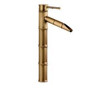 XSDSM Robinet Jardin Exterieur Antique Robinet De Terrasse Cascade De Sortie D'Eau Imitation Bambou Design En Laiton,36.3 cm