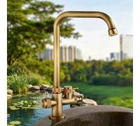 XSDSM Robinet Machine À Laver avec Raccord De Tuyau 1/2 Pouces Robinet Extérieur Eau Froide En Laiton Pivotant À 360 ° pour Jardin Ou Salle De Bain,Antique