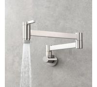XSDSM Robinet Mitigeur Mural Lavabo Robinet Cuisine Pliable Extensible Avec Deux Modes De Pulvérisation D'Eau,Couleur Brossée