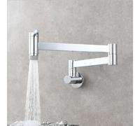 XSDSM Robinet Mitigeur Mural Lavabo Robinet Cuisine Pliable Extensible Avec Deux Modes De Pulvérisation D'Eau,Argent Chromé