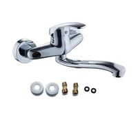 XSDSM Robinet Mitigeur Mural pour Evier De Cuisine Ou Lavoir Mitigeur À Levier Unique Chromé À Double Trou,20 cm