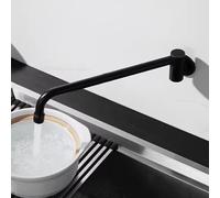 XSDSM Robinet Mitigeur Mural pour Evier De Cuisine Ou Lavoir Robinet Eau Froide Uniquement Mitigeur Evier Cuisine À Trou Unique,Noir