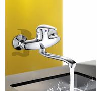 XSDSM Robinet Mitigeur Mural pour Evier De Cuisine Ou Lavoir Robinet Mural Mitigeur Monocommande Froid Et Chaud Chromé,26,3 cm