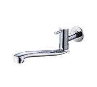 XSDSM Robinet Mitigeur Mural pour Evier De Cuisine Ou Lavoir Rotatif À 180 ° Mitigeur Monotrou À Levier Unique Chromé,24CM