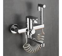 XSDSM Robinet Mural Cuisine avec Pistolet De Pulvérisation Mitigeur Robinet Monocommande Double Fonction Chaude Et Froide avec Tube Pivotant,18cm