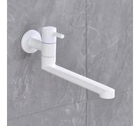 XSDSM Robinet Mural Cuisine Blanc Mitigeur Monotrou À Levier Unique Robinet Eau Froide Uniquement,30CM