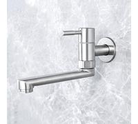 XSDSM Robinet Mural Cuisine Eau Froide Pivotant À 180 ° Robinet Mitigeur Evier Poignée Unique G1/2 pour Balcons Et Bassin De Vadrouille,35CM